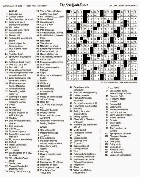 ny times crossword seattle times clues